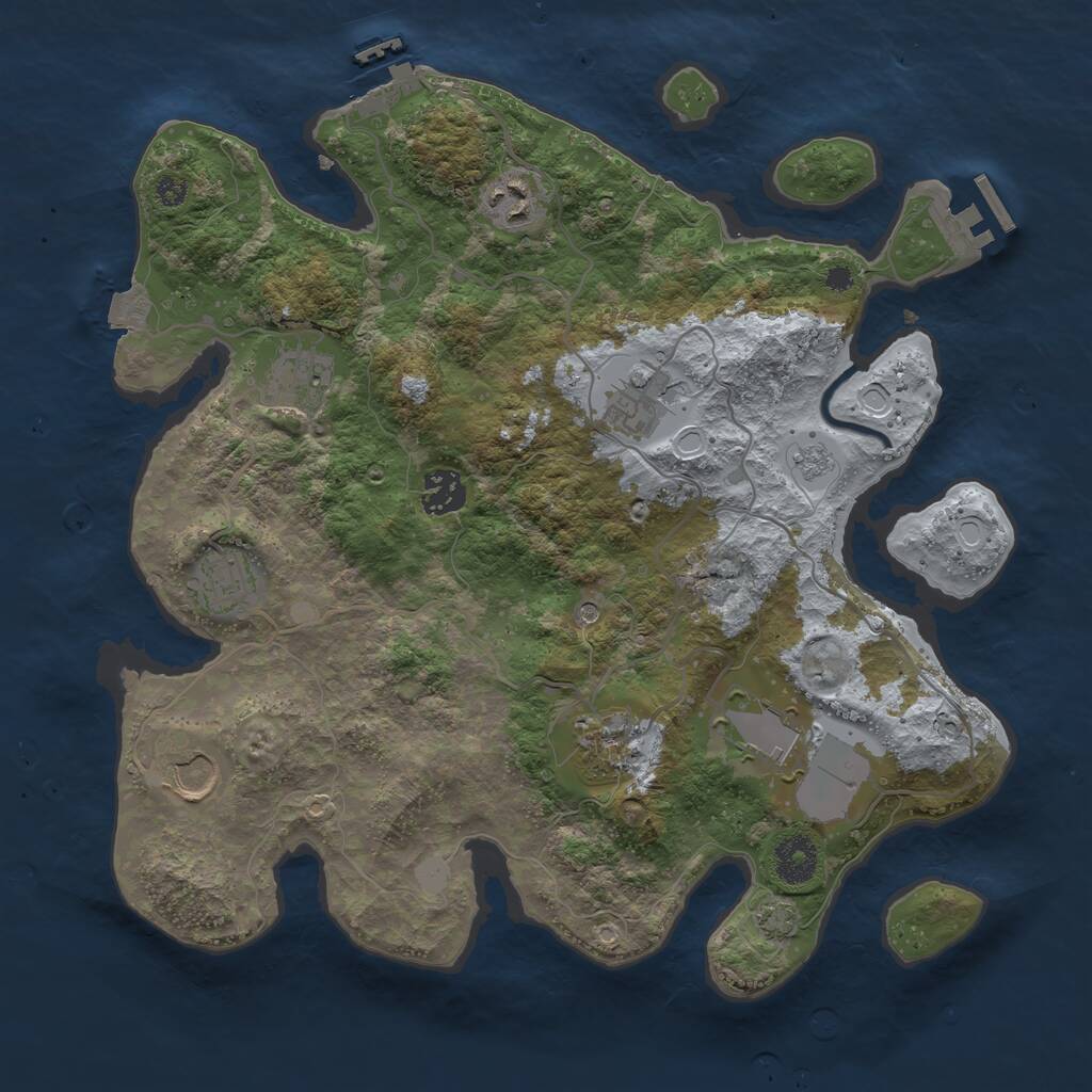 Rust Map: Procedural Map, Size: 3500, Seed: 167616392, 14 Monuments