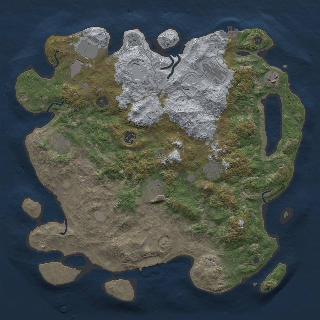 Rust Map: Procedural Map, Size: 4000, Seed: 10040308, 15 Monuments