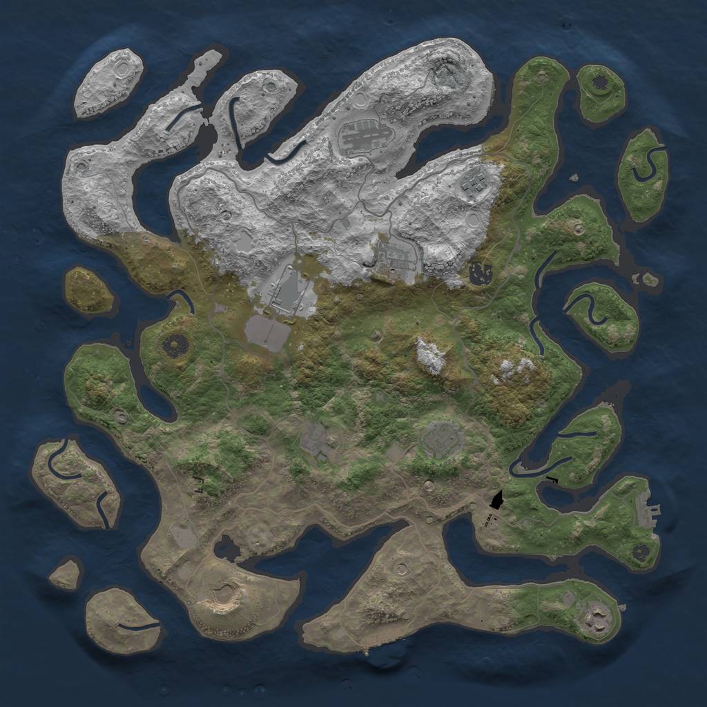 Rust Map: Procedural Map, Size: 4250, Seed: 32715, 17 Monuments