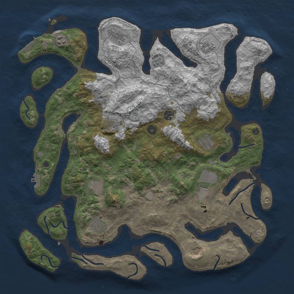 Rust Map: Procedural Map, Size: 4500, Seed: 35876309, 19 Monuments