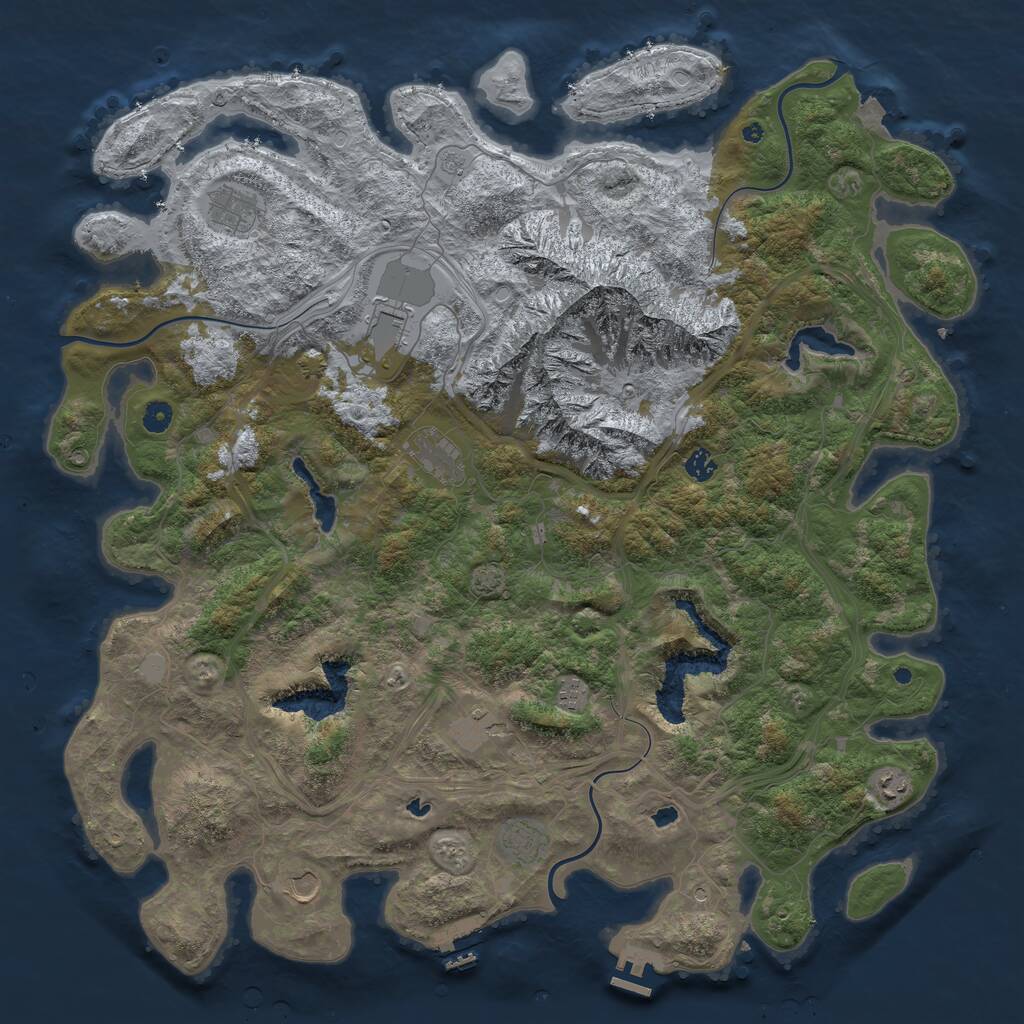 Rust Map: Procedural Map, Size: 5000, Seed: 535022636, 15 Monuments
