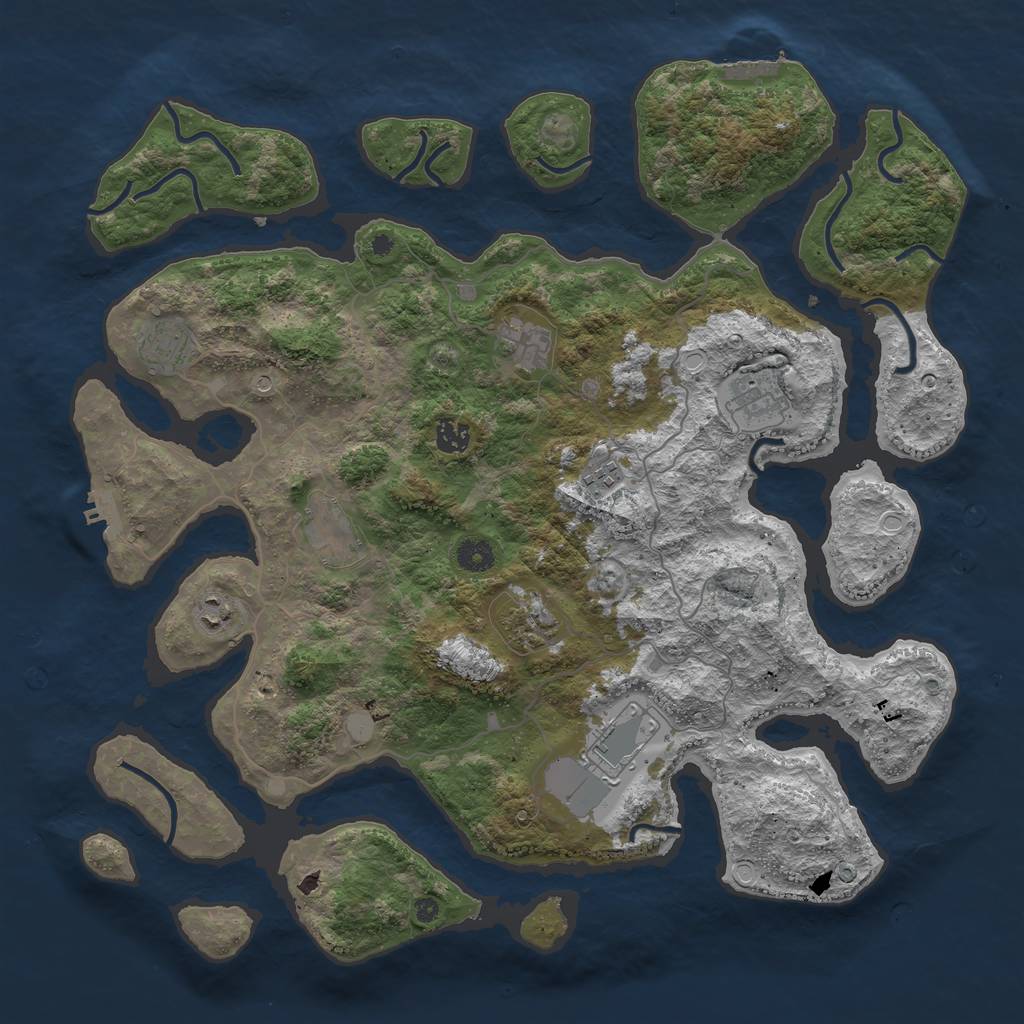 Rust Map: Procedural Map, Size: 4300, Seed: 1444, 17 Monuments