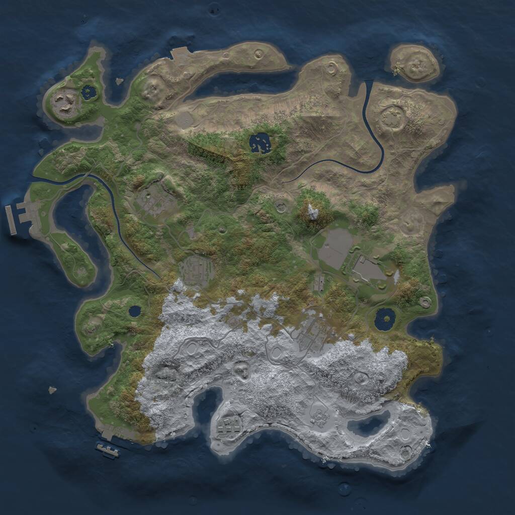Rust Map: Procedural Map, Size: 3500, Seed: 98766131, 13 Monuments