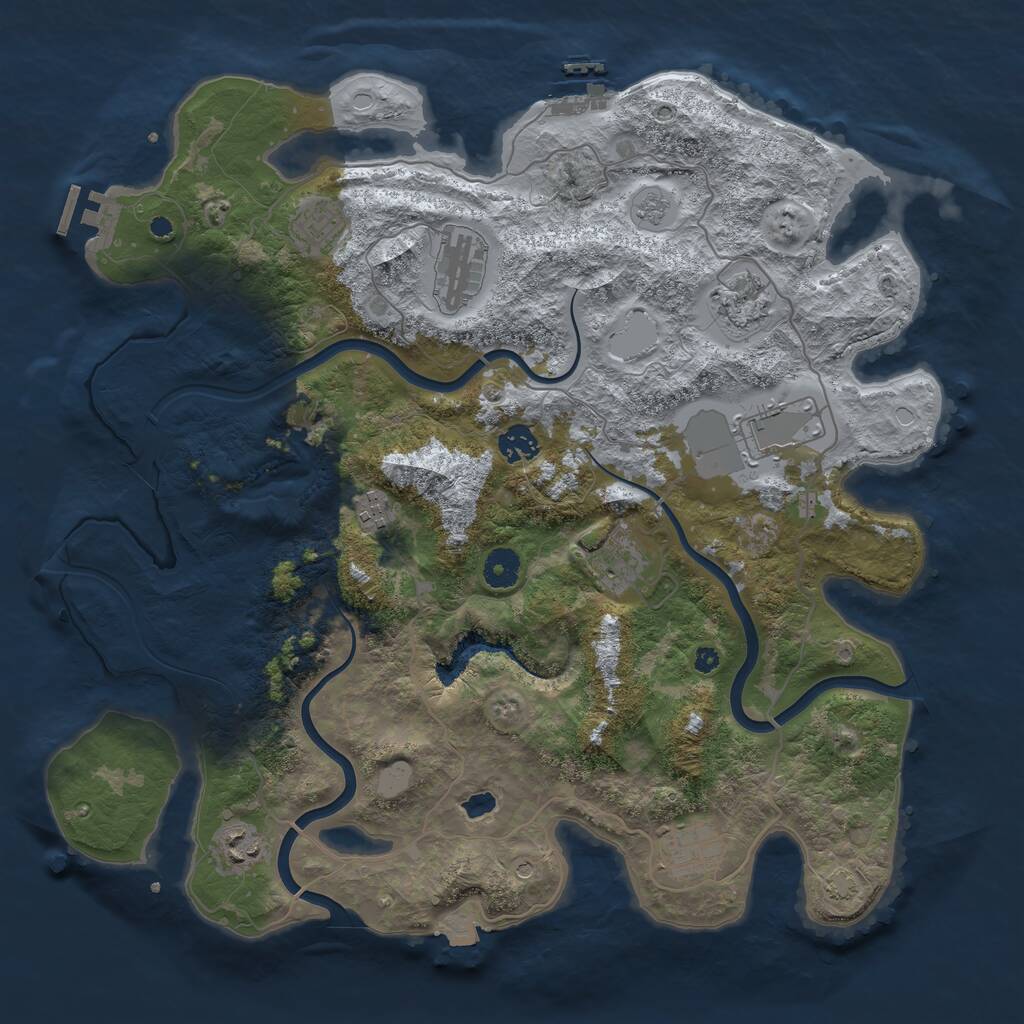 Rust Map: Procedural Map, Size: 4000, Seed: 1564, 15 Monuments