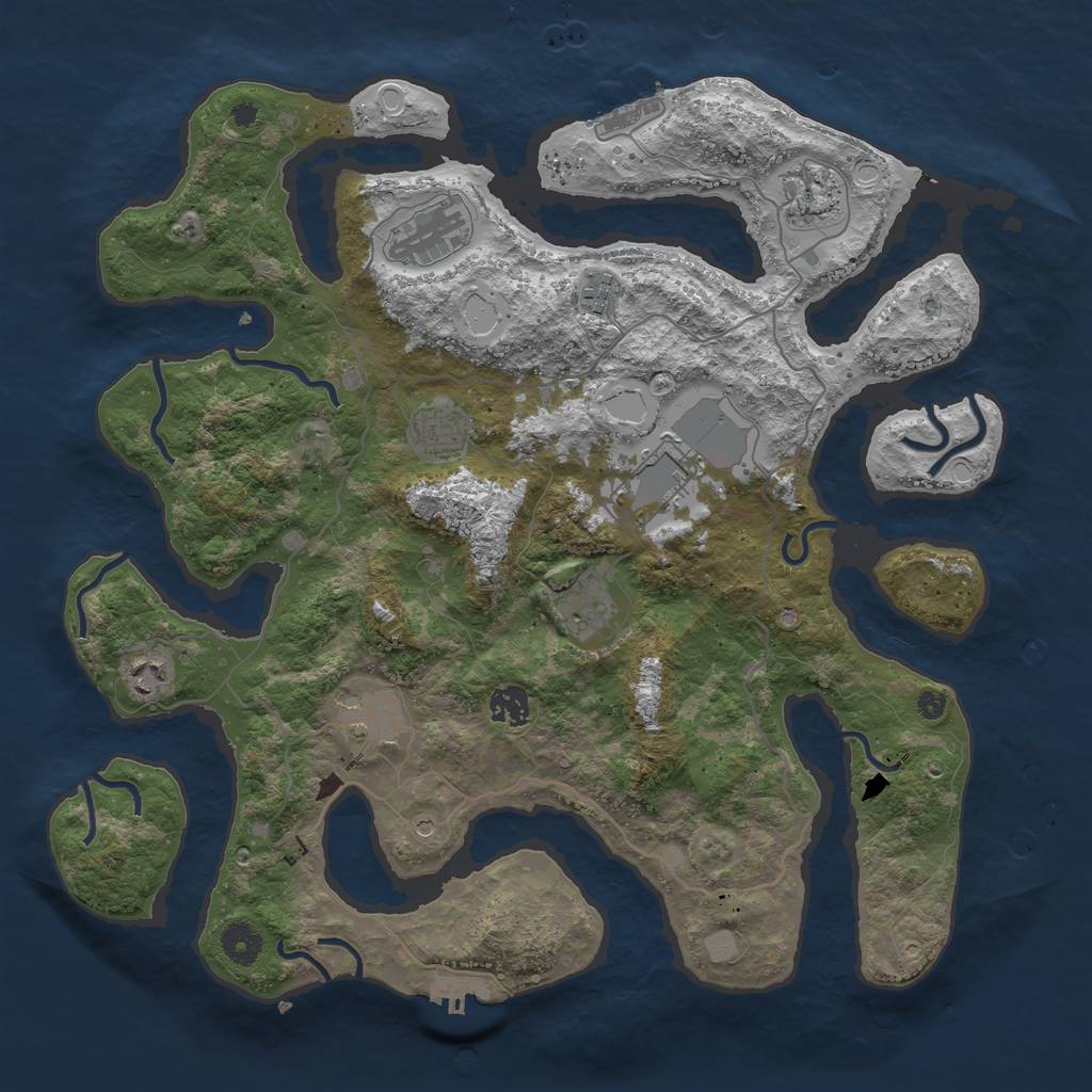 Rust Map: Procedural Map, Size: 4000, Seed: 1564, 17 Monuments