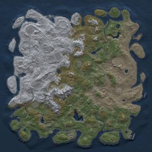 Thumbnail Rust Map: Procedural Map, Size: 5500, Seed: 8, 17 Monuments