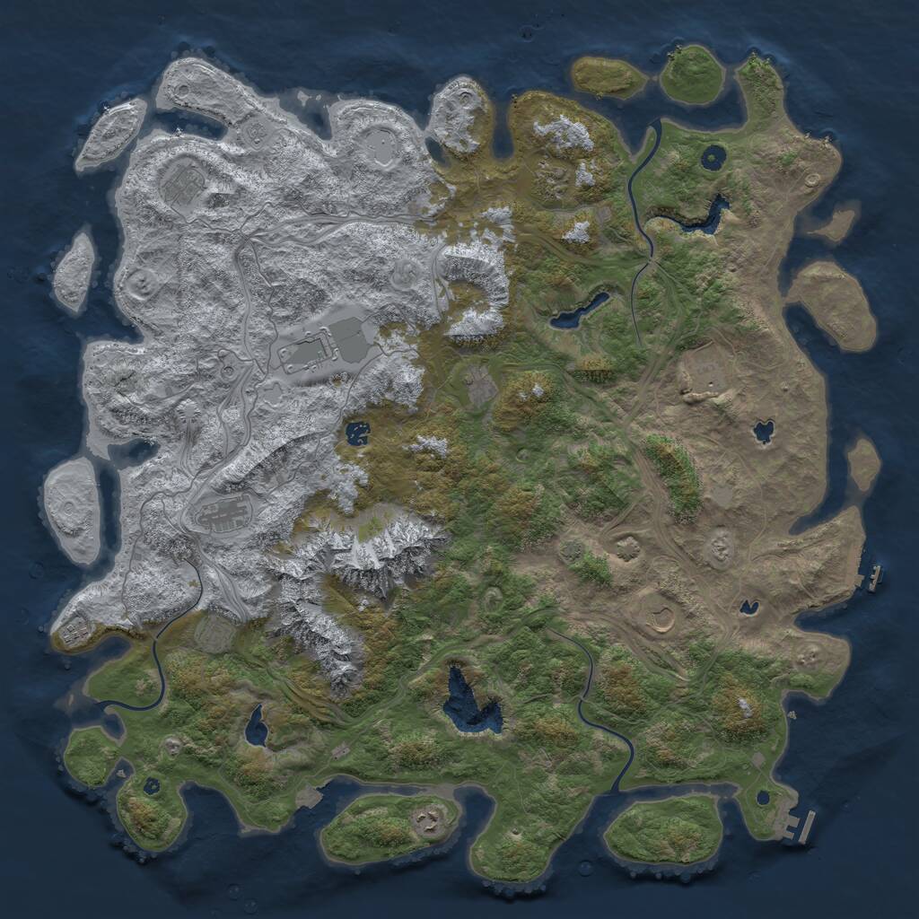 Rust Map: Procedural Map, Size: 5500, Seed: 8, 17 Monuments