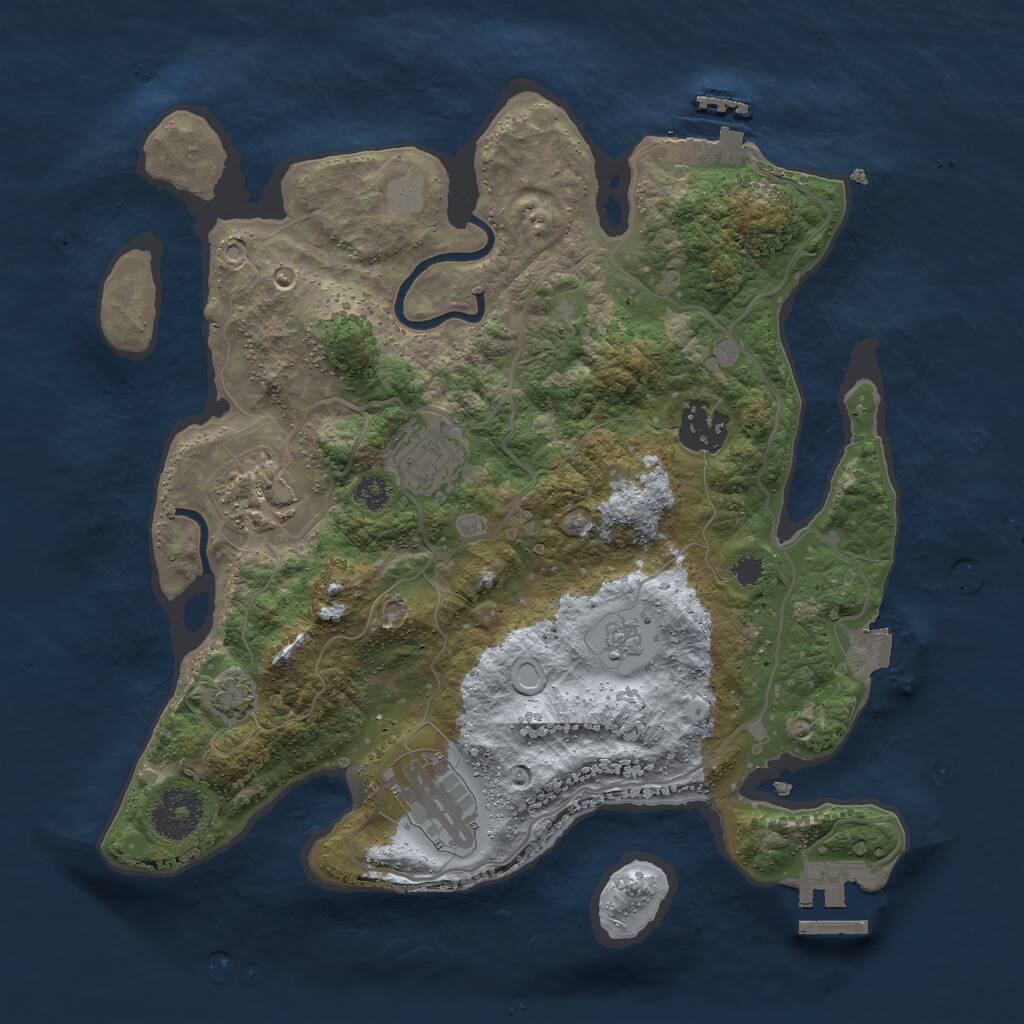 Rust Map: Procedural Map, Size: 3000, Seed: 776529231, 9 Monuments