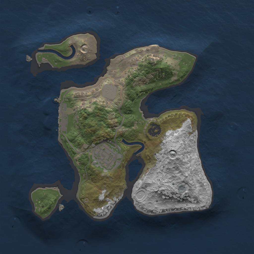 Rust Map: Procedural Map, Size: 2000, Seed: 1496373423, 7 Monuments