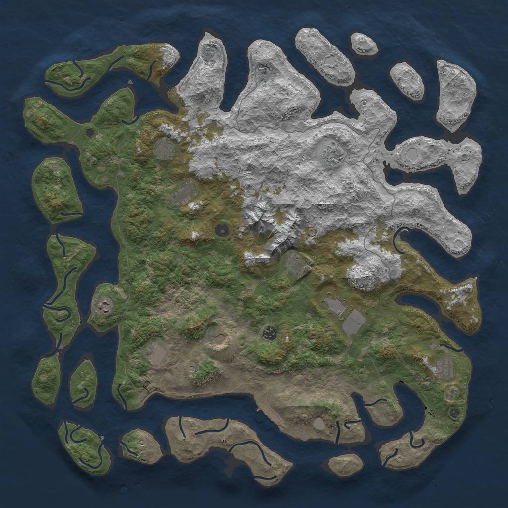 Rust Map: Procedural Map, Size: 5500, Seed: 99, 18 Monuments