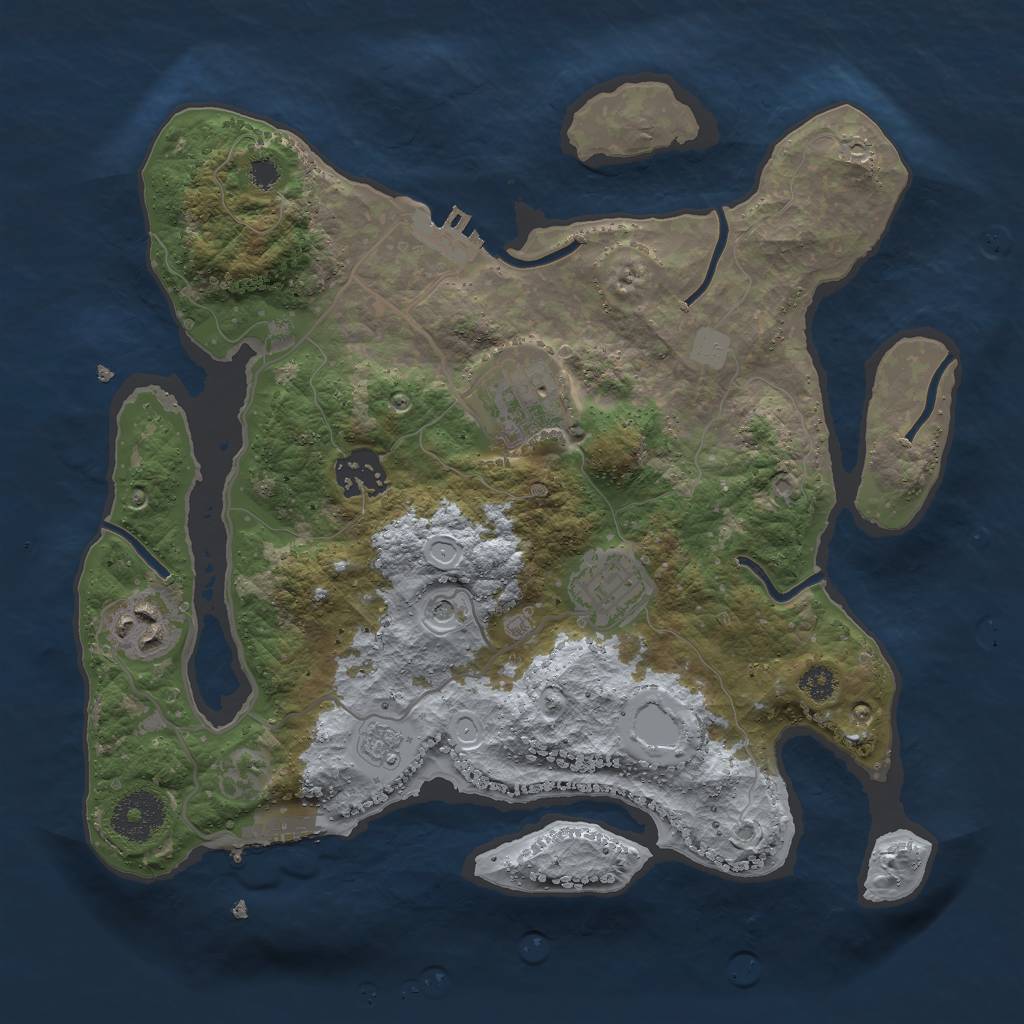 Rust Map: Procedural Map, Size: 3000, Seed: 778511217, 11 Monuments