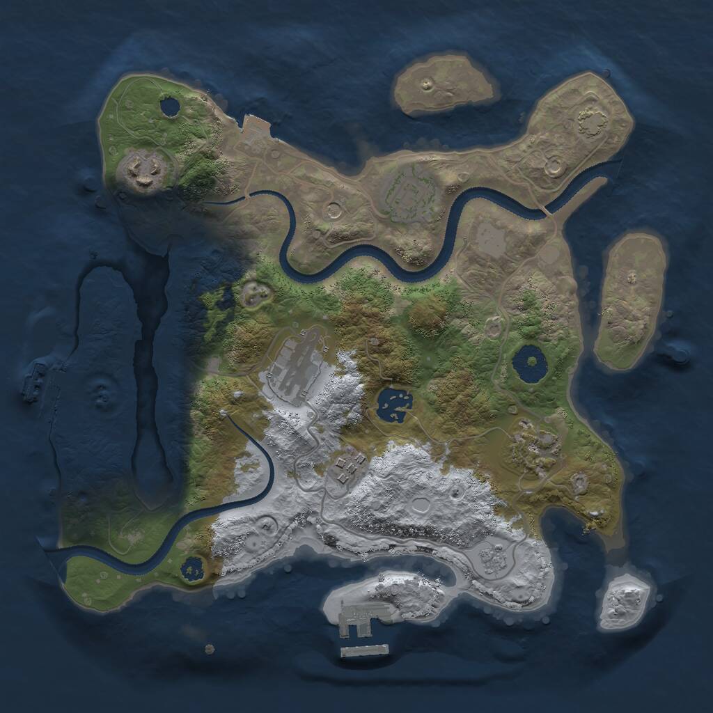 Rust Map: Procedural Map, Size: 3000, Seed: 778511217, 12 Monuments