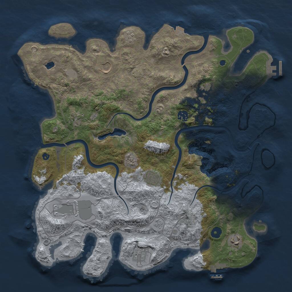Rust Map: Procedural Map, Size: 4000, Seed: 1541172018, 15 Monuments
