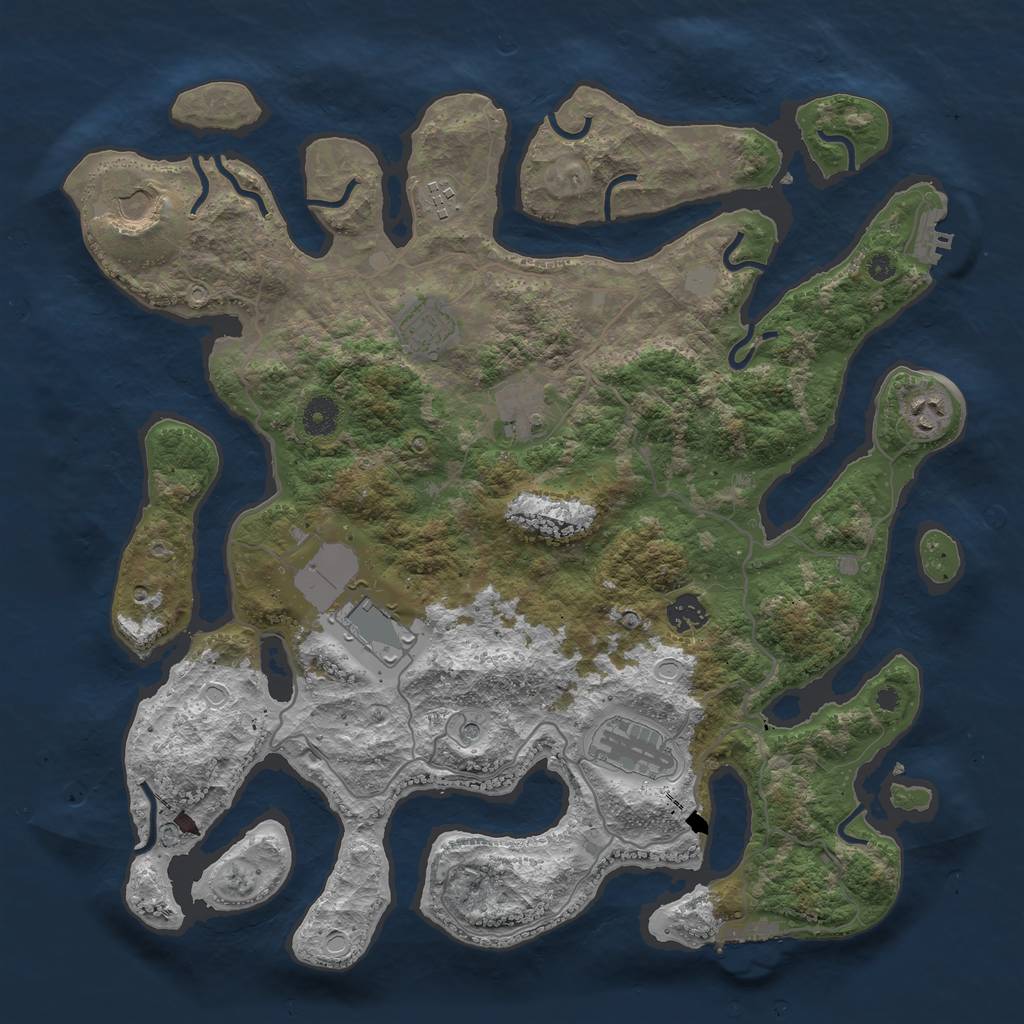 Rust Map: Procedural Map, Size: 4000, Seed: 1541172018, 16 Monuments