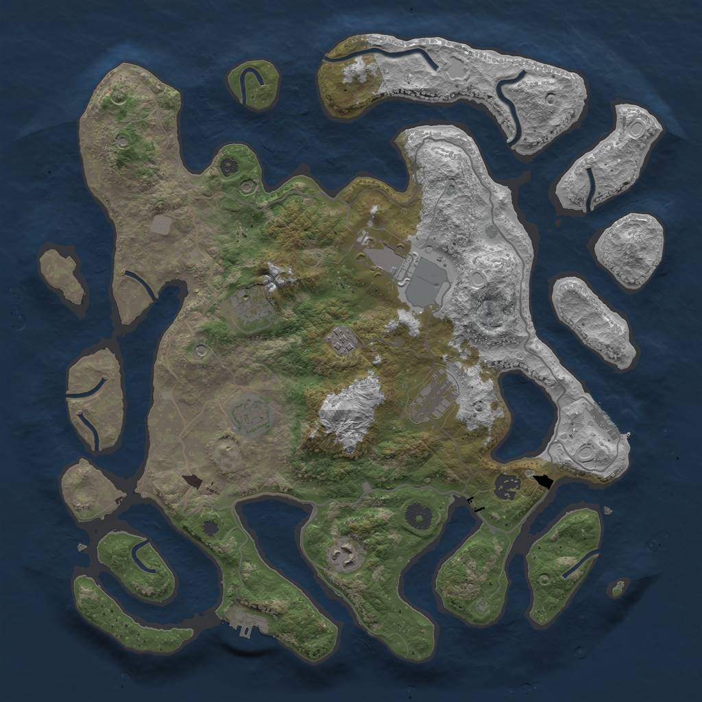 Rust Map: Procedural Map, Size: 4000, Seed: 37964553, 15 Monuments