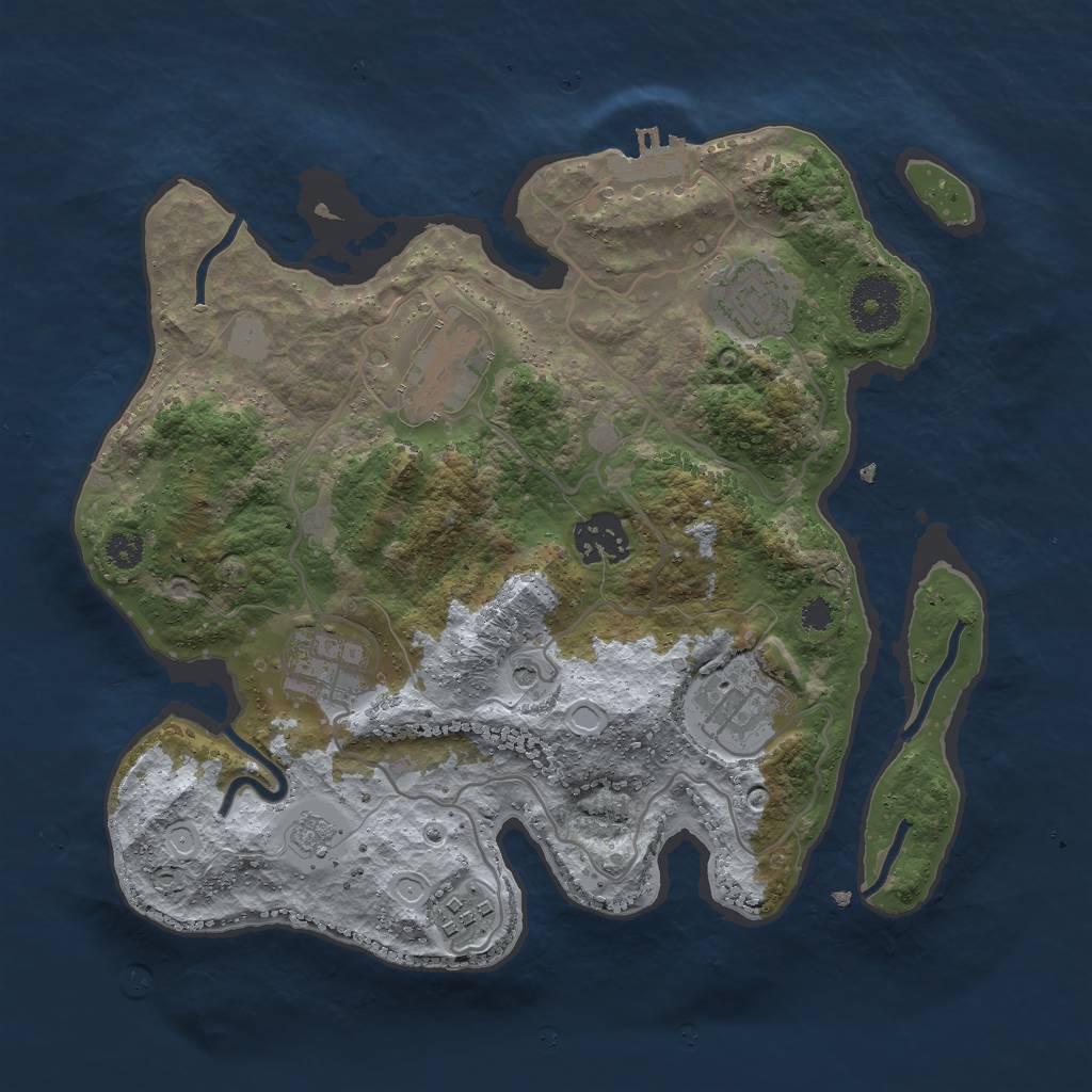 Rust Map: Procedural Map, Size: 3000, Seed: 1498544282, 12 Monuments