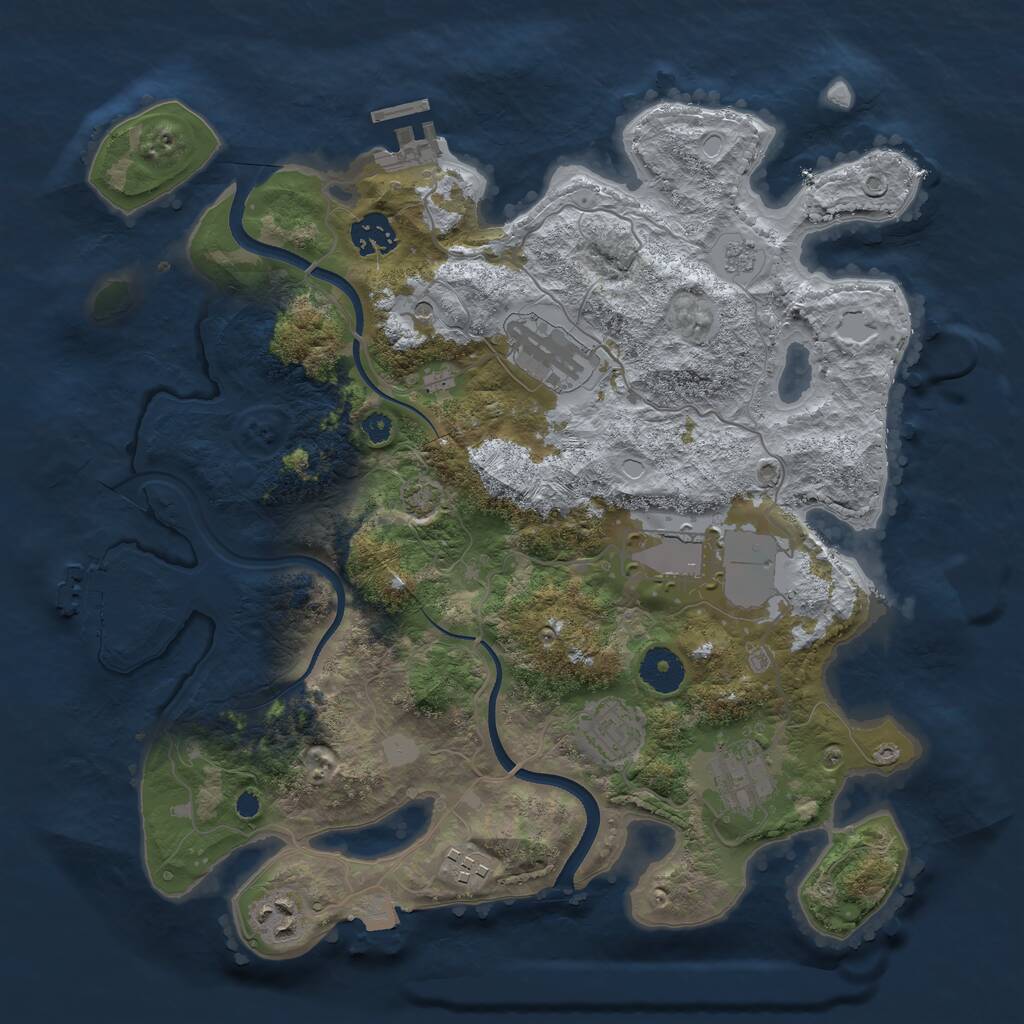 Rust Map: Procedural Map, Size: 3500, Seed: 1350393072, 13 Monuments