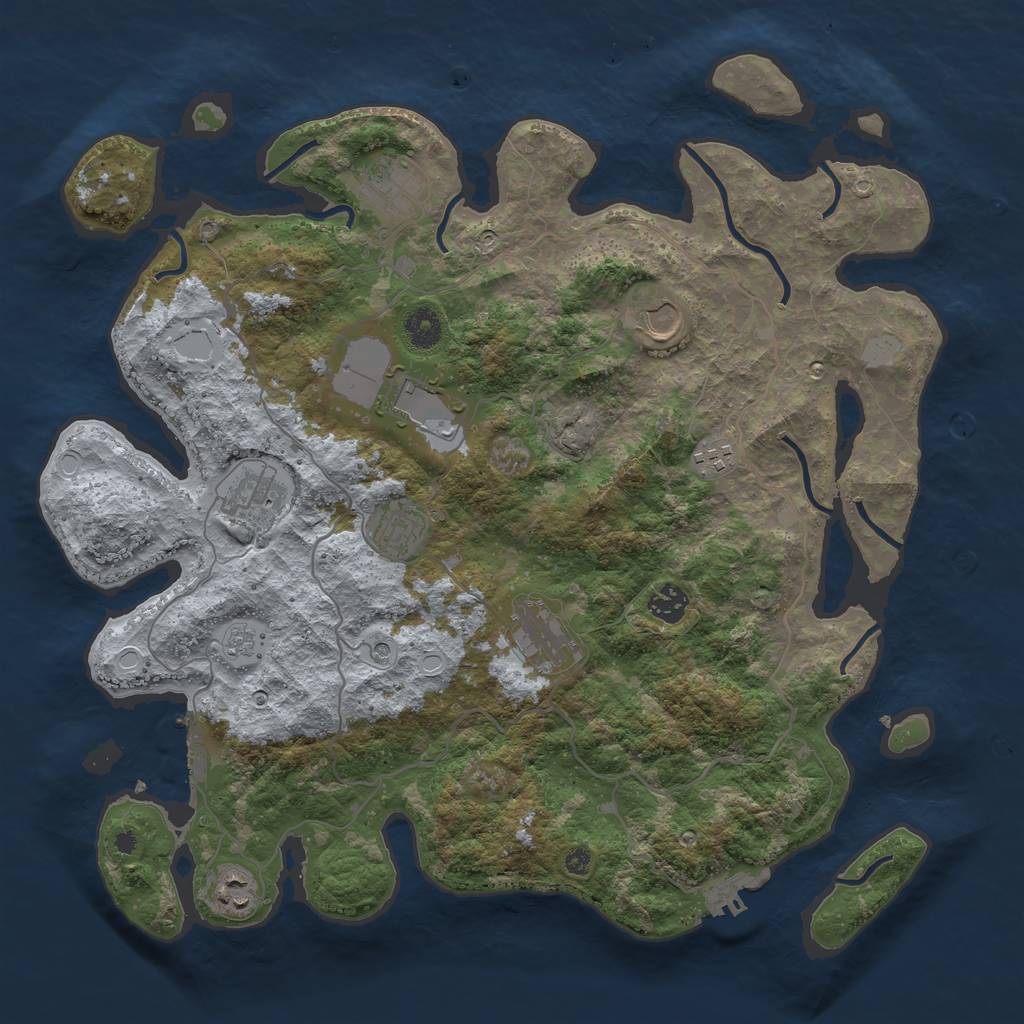 Rust Map: Procedural Map, Size: 4000, Seed: 119, 16 Monuments