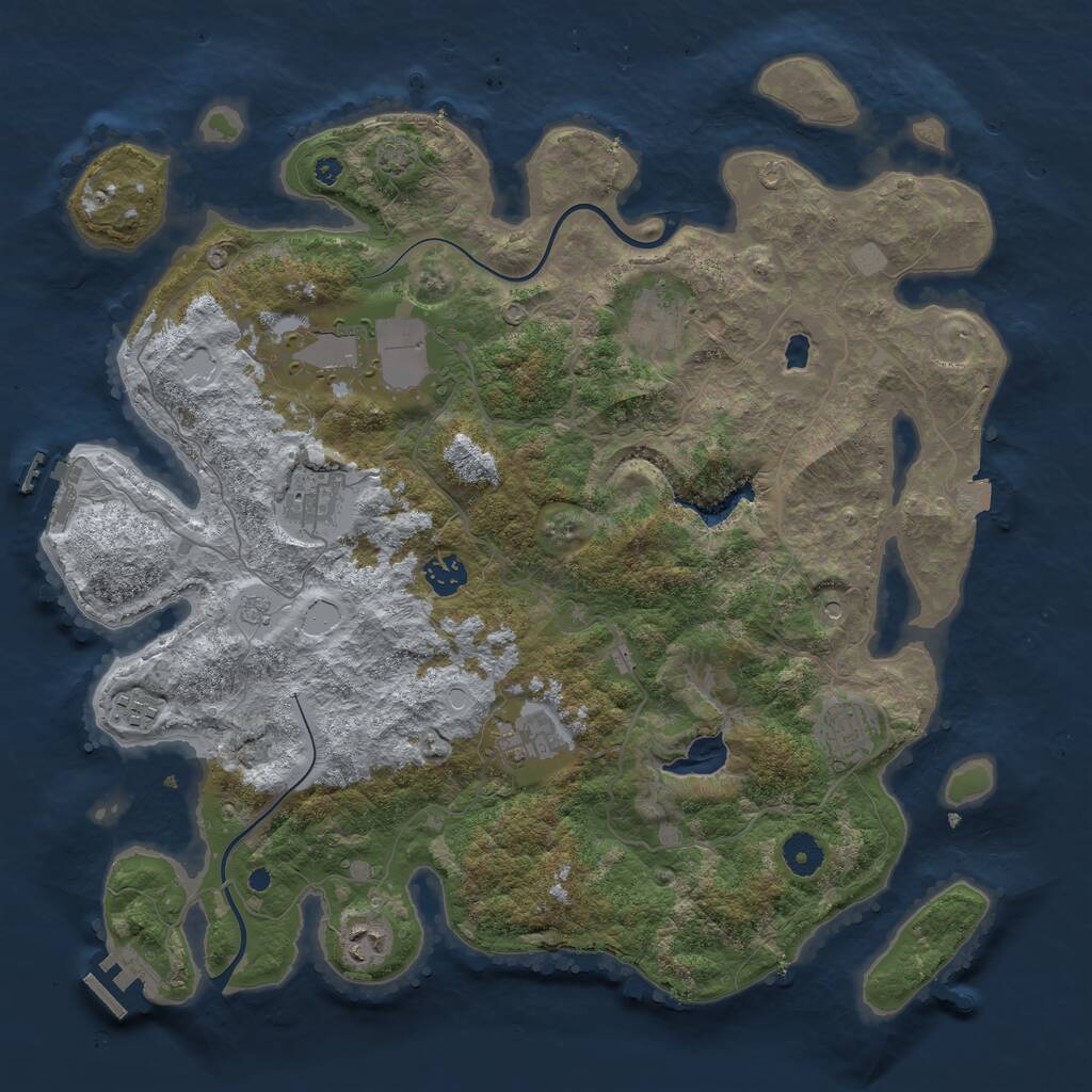 Rust Map: Procedural Map, Size: 4000, Seed: 119, 14 Monuments