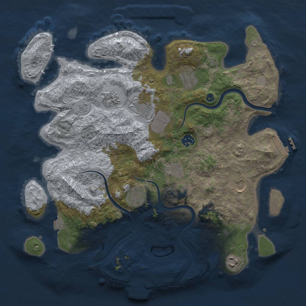 Rust Map: Procedural Map, Size: 3750, Seed: 1199565797, 15 Monuments