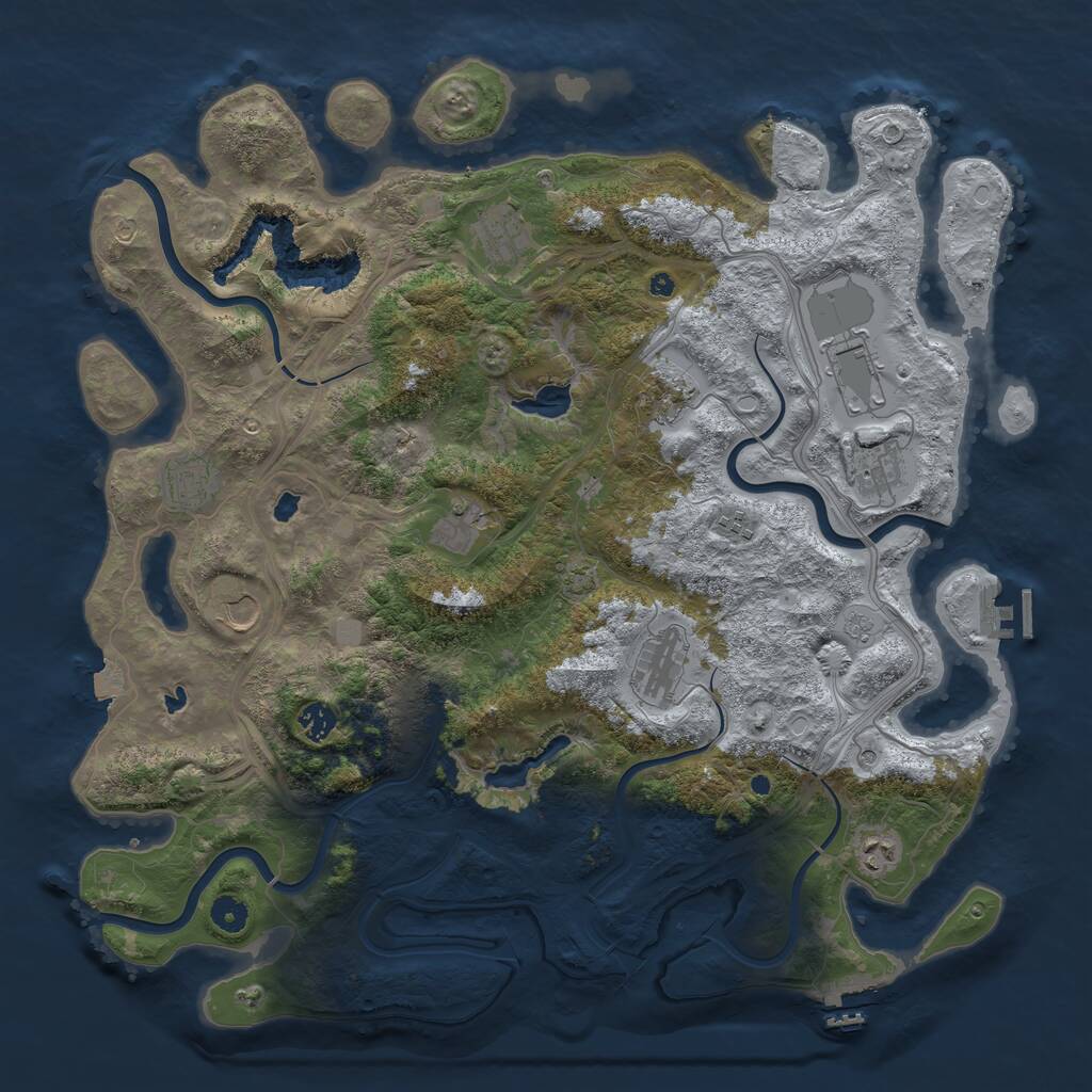 Rust Map: Procedural Map, Size: 4500, Seed: 22011979, 17 Monuments