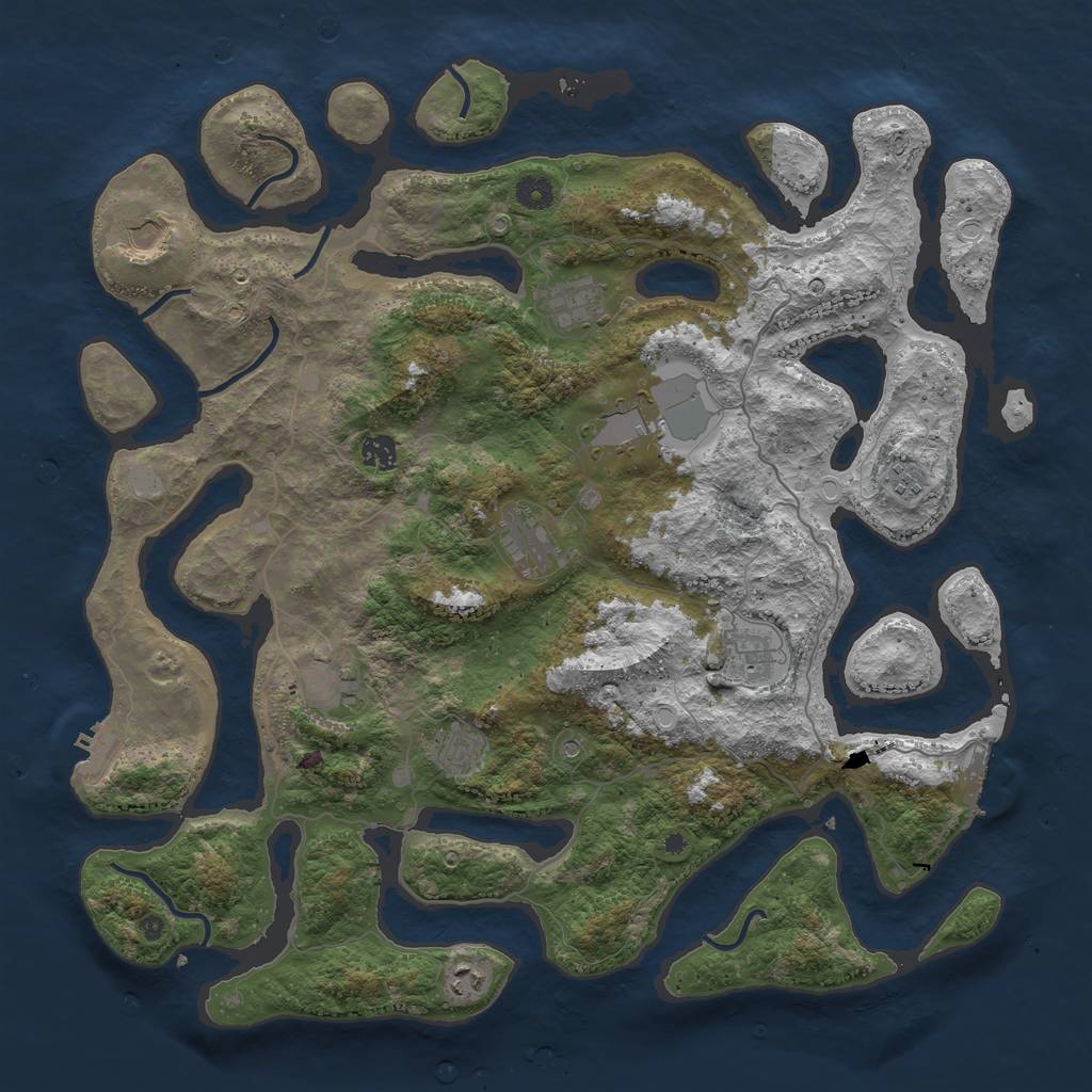 Rust Map: Procedural Map, Size: 4500, Seed: 22011979, 18 Monuments