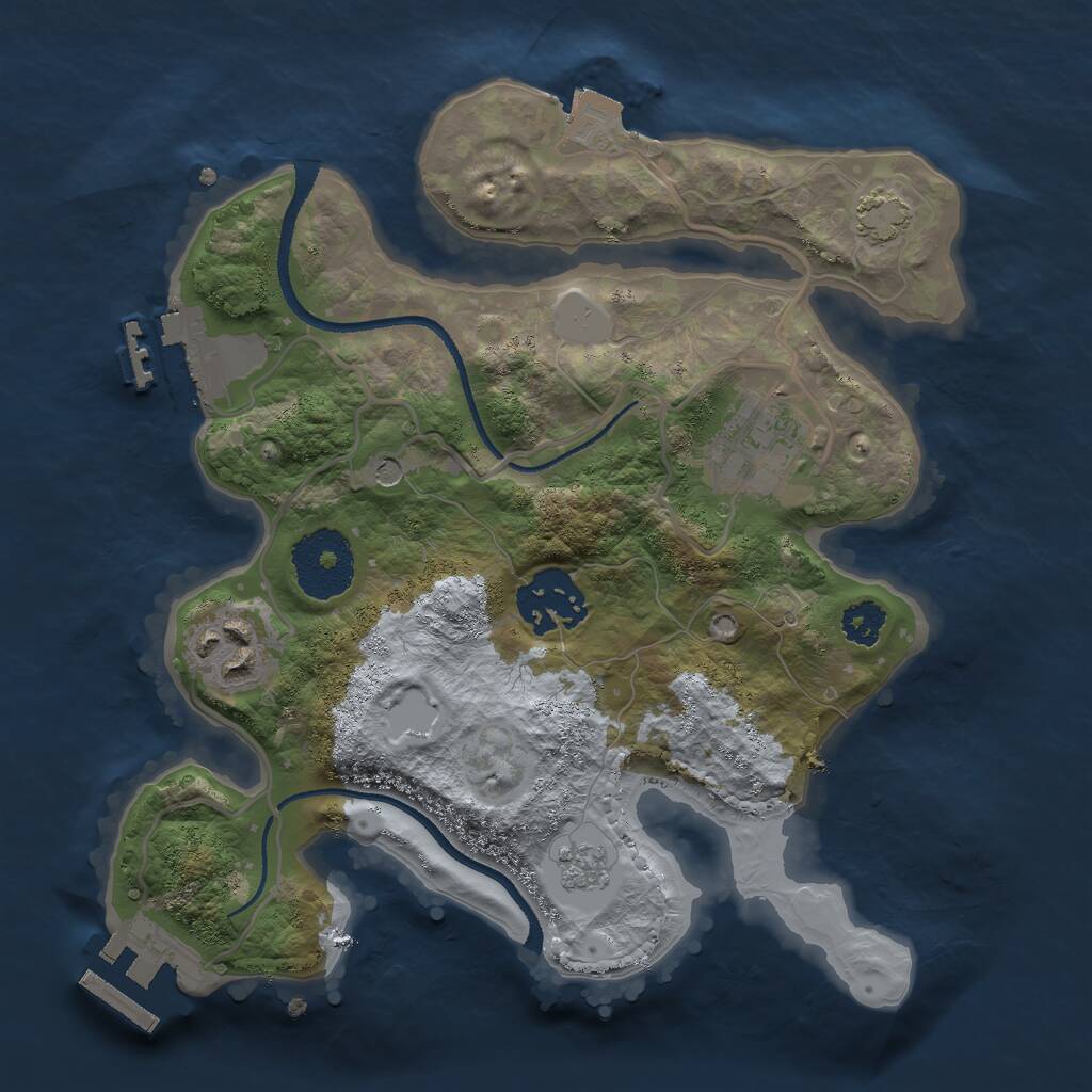Rust Map: Procedural Map, Size: 2500, Seed: 47, 9 Monuments