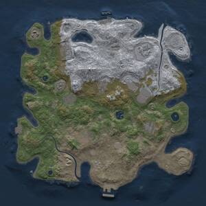 Thumbnail Rust Map: Procedural Map, Size: 3700, Seed: 1891883123, 16 Monuments