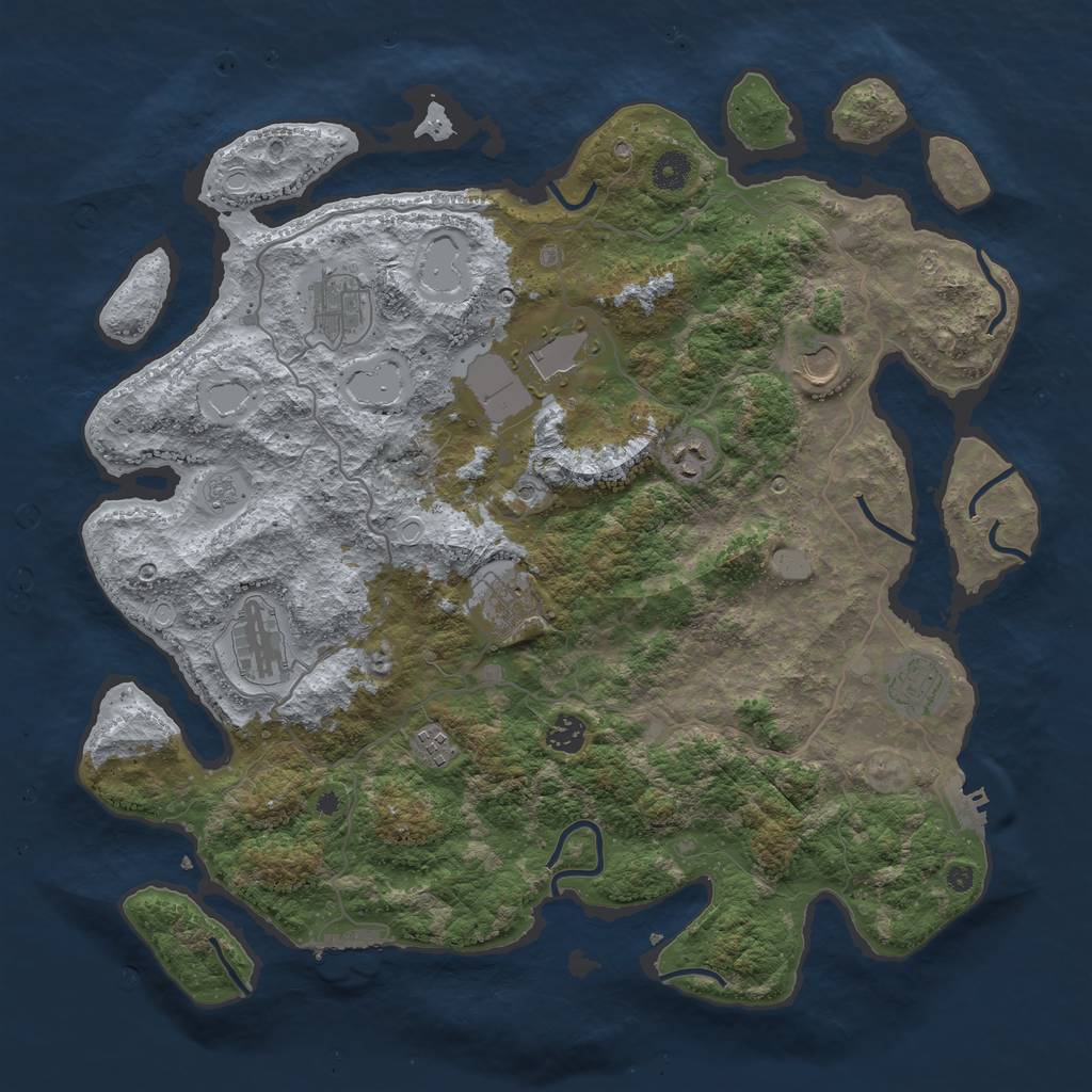 Rust Map: Procedural Map, Size: 4200, Seed: 45154, 16 Monuments