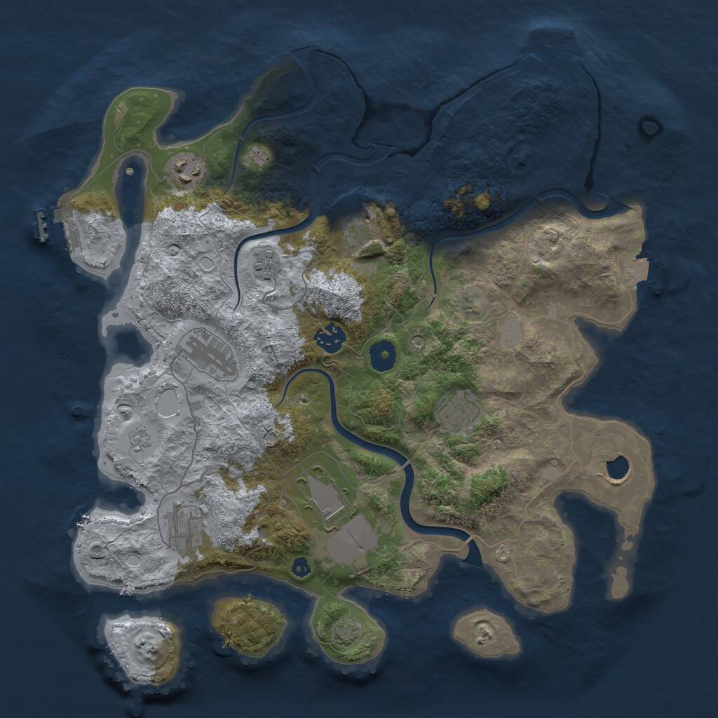 Rust Map: Procedural Map, Size: 3700, Seed: 786769, 15 Monuments