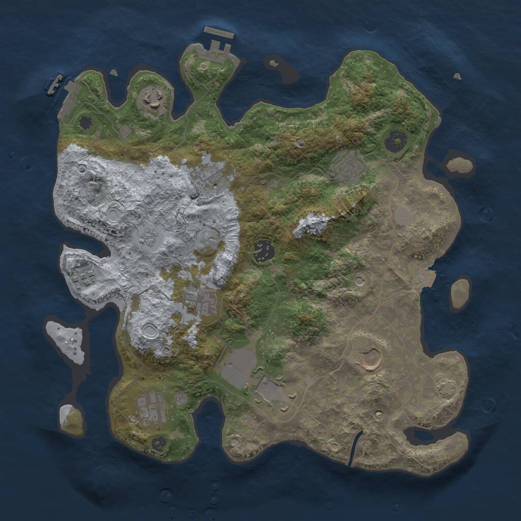 Rust Map: Procedural Map, Size: 3500, Seed: 296, 15 Monuments