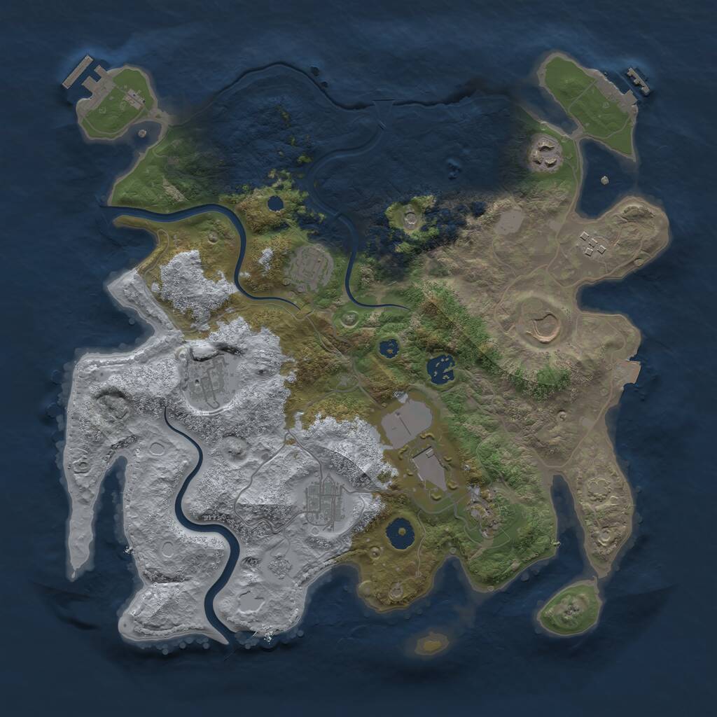 Rust Map: Procedural Map, Size: 3700, Seed: 1602, 15 Monuments