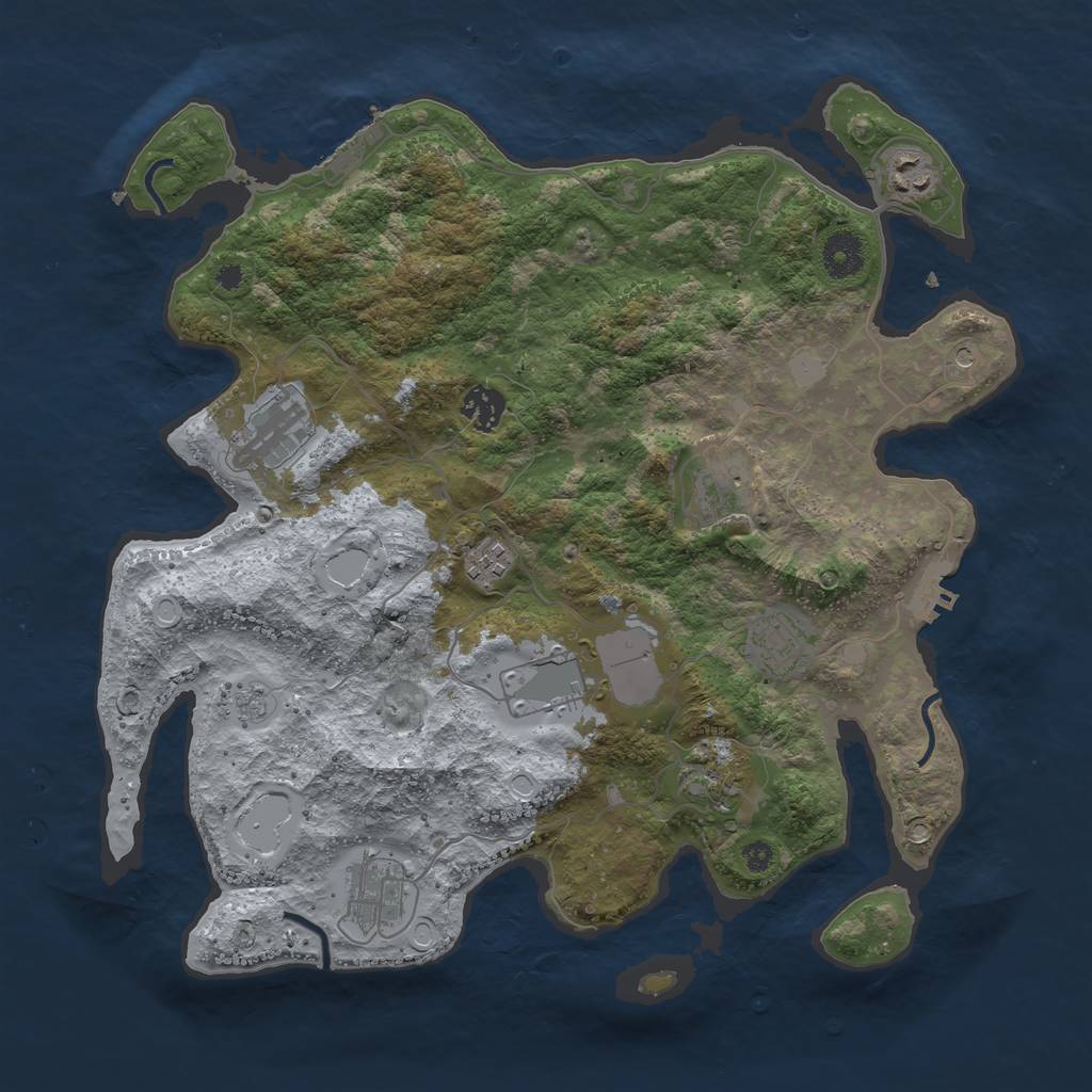 Rust Map: Procedural Map, Size: 3700, Seed: 1602, 16 Monuments