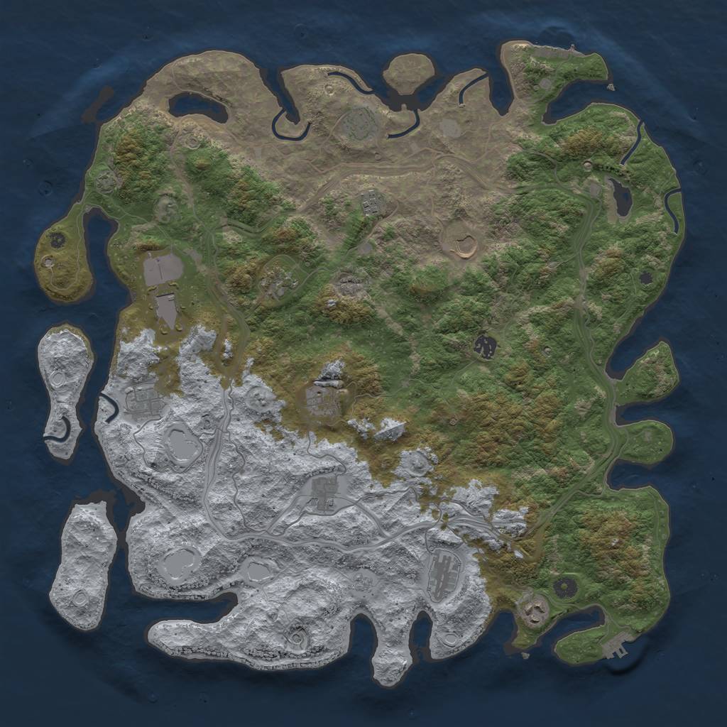 Rust Map: Procedural Map, Size: 4800, Seed: 16435287, 19 Monuments