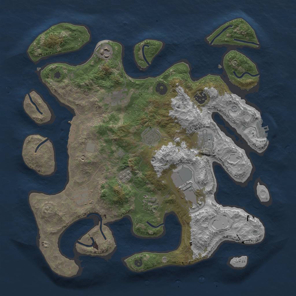 Rust Map: Procedural Map, Size: 3750, Seed: 57094, 17 Monuments