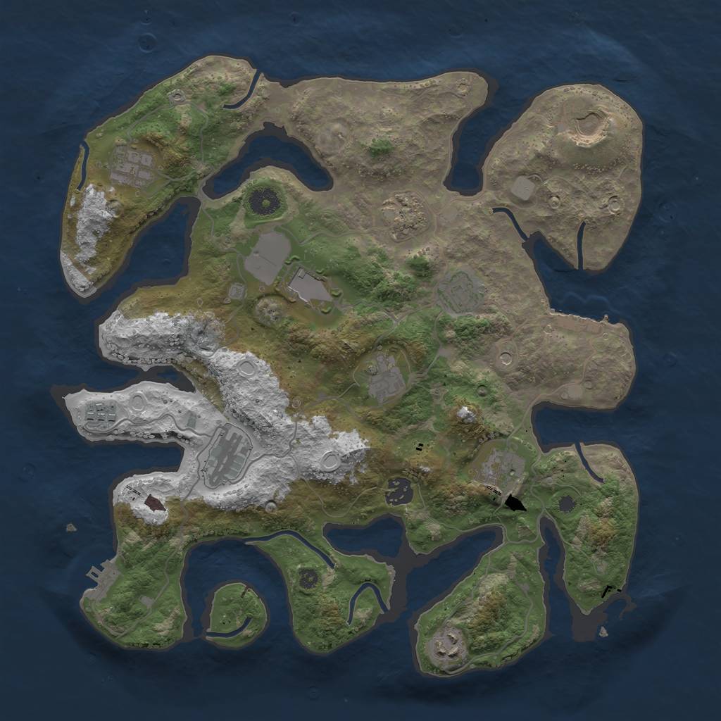 Rust Map: Procedural Map, Size: 3750, Seed: 1769350953, 19 Monuments