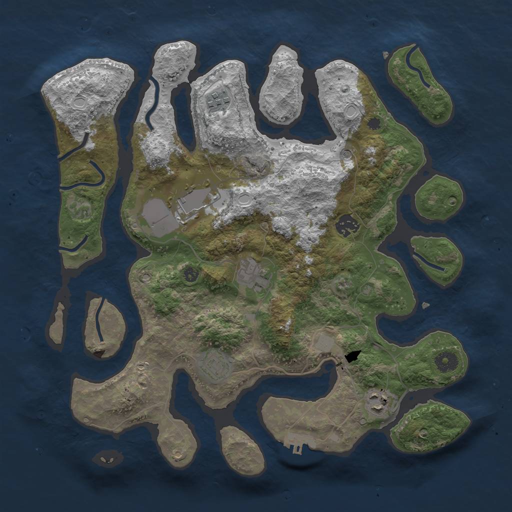 Rust Map: Procedural Map, Size: 3500, Seed: 31051, 13 Monuments