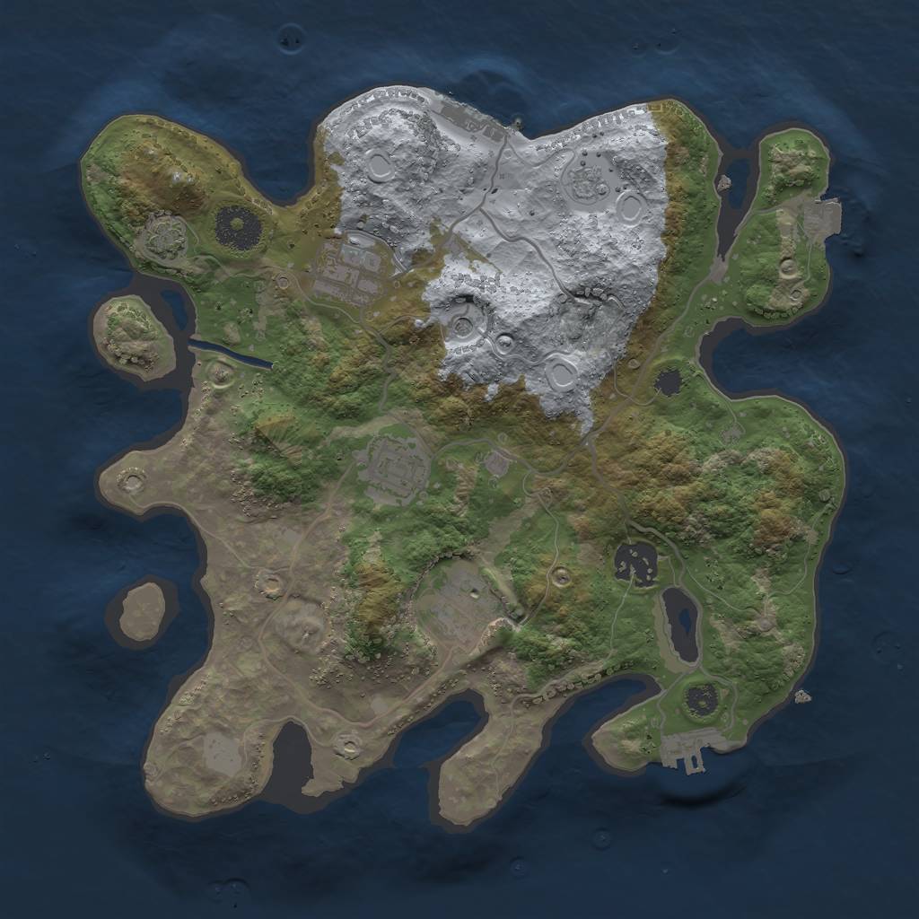 Rust Map: Procedural Map, Size: 3000, Seed: 656829, 12 Monuments