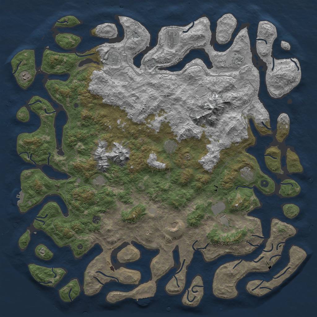 Rust Map: Procedural Map, Size: 6000, Seed: 99501395, 19 Monuments