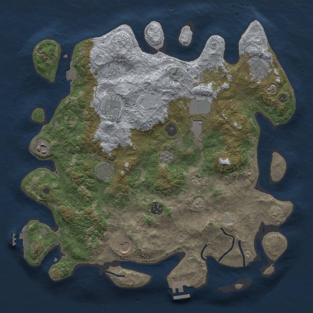 Rust Map: Procedural Map, Size: 3850, Seed: 159969033, 15 Monuments