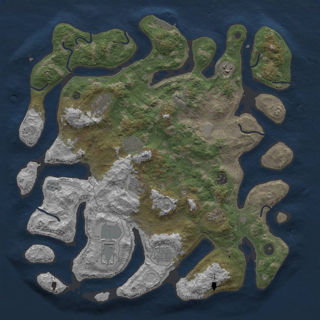 Rust Map: Procedural Map, Size: 4250, Seed: 17115, 16 Monuments