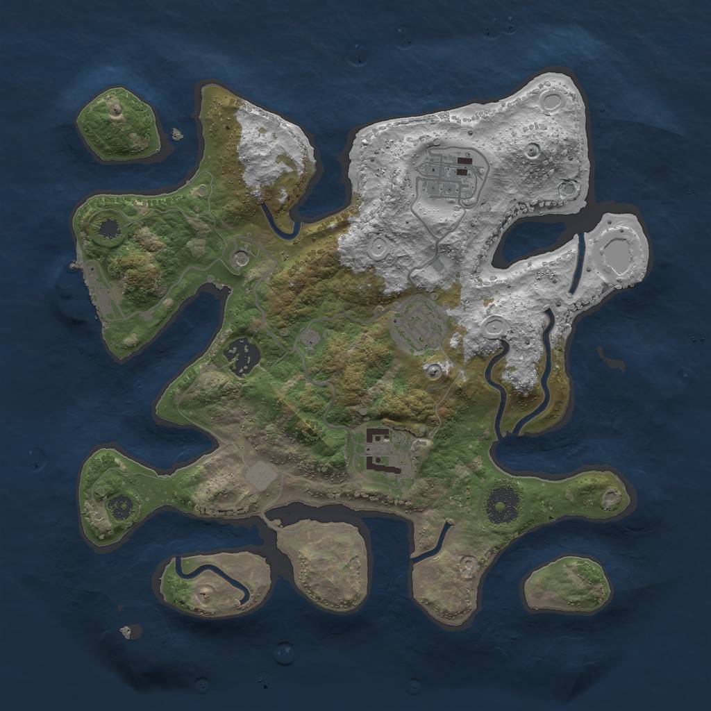 Rust Map: Procedural Map, Size: 3000, Seed: 344911, 11 Monuments