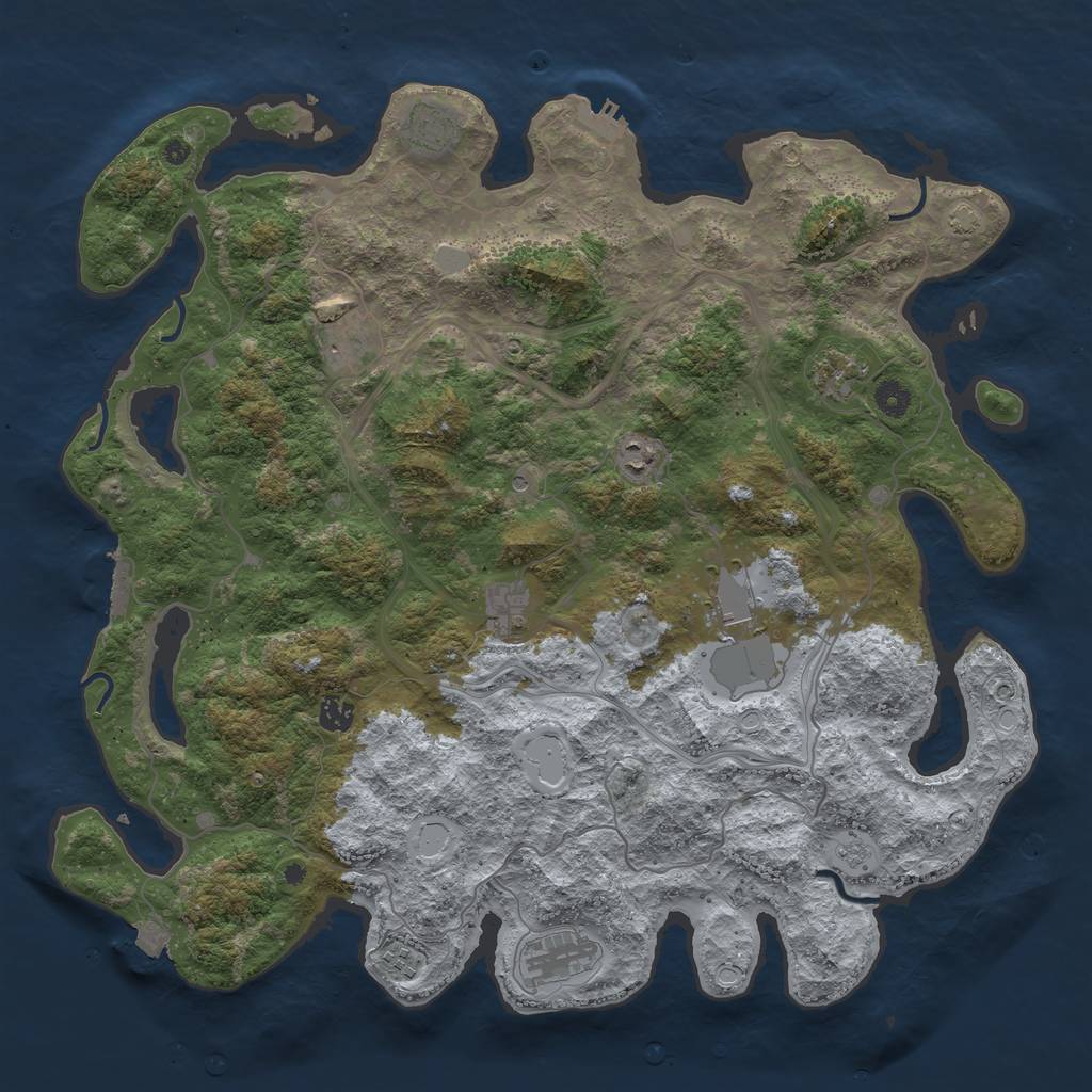 Rust Map: Procedural Map, Size: 4500, Seed: 150655, 17 Monuments