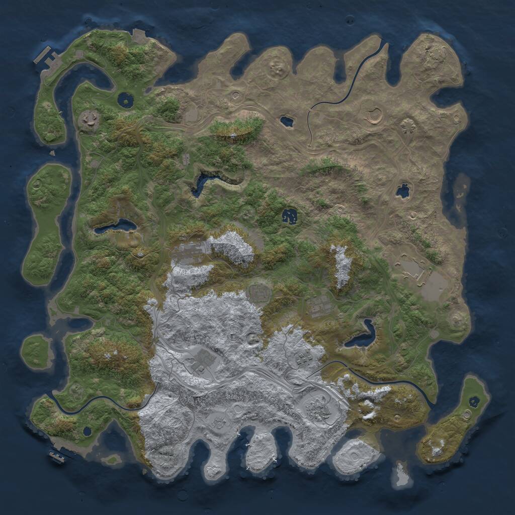 Rust Map: Procedural Map, Size: 4800, Seed: 757529619, 16 Monuments