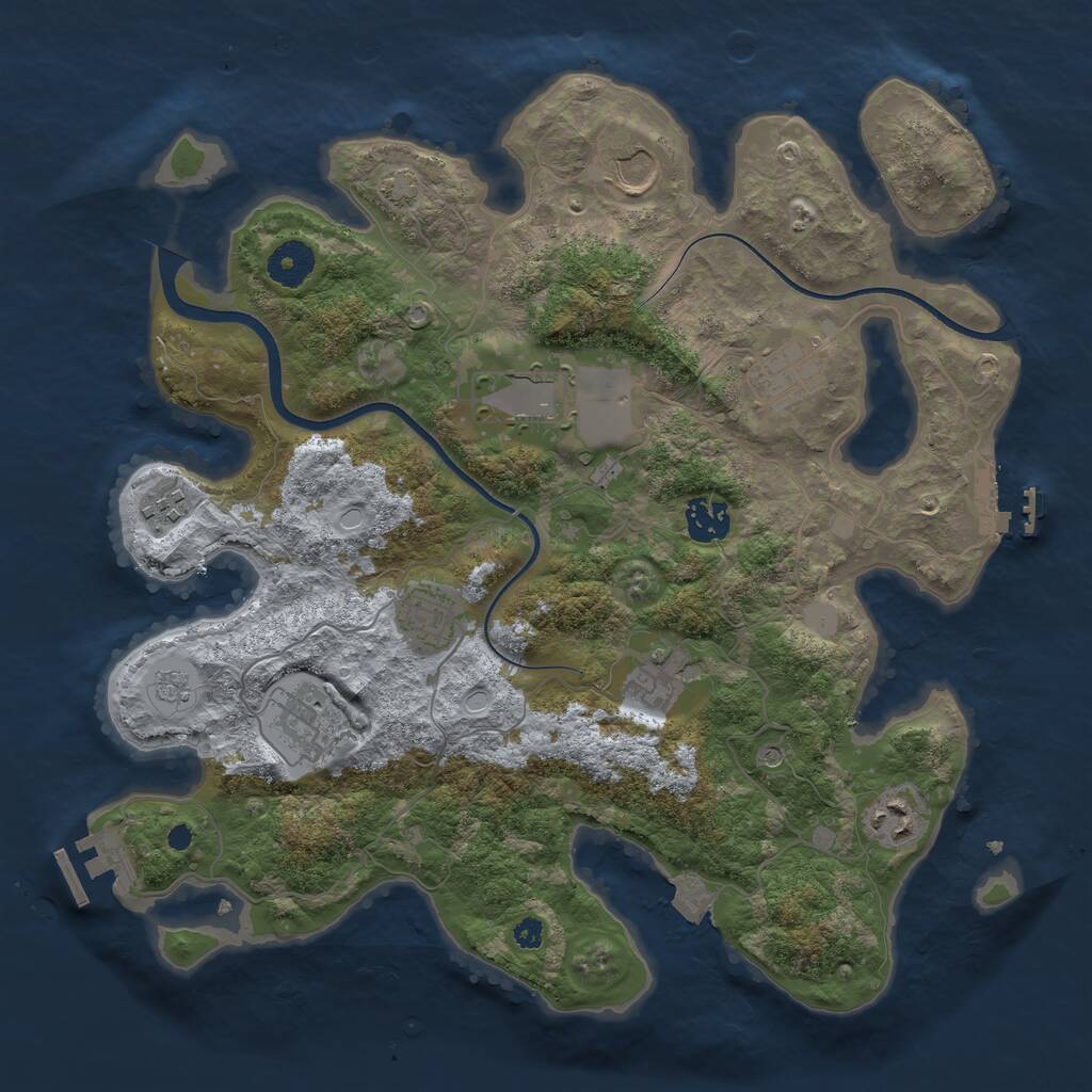Rust Map: Procedural Map, Size: 3600, Seed: 1737323, 15 Monuments