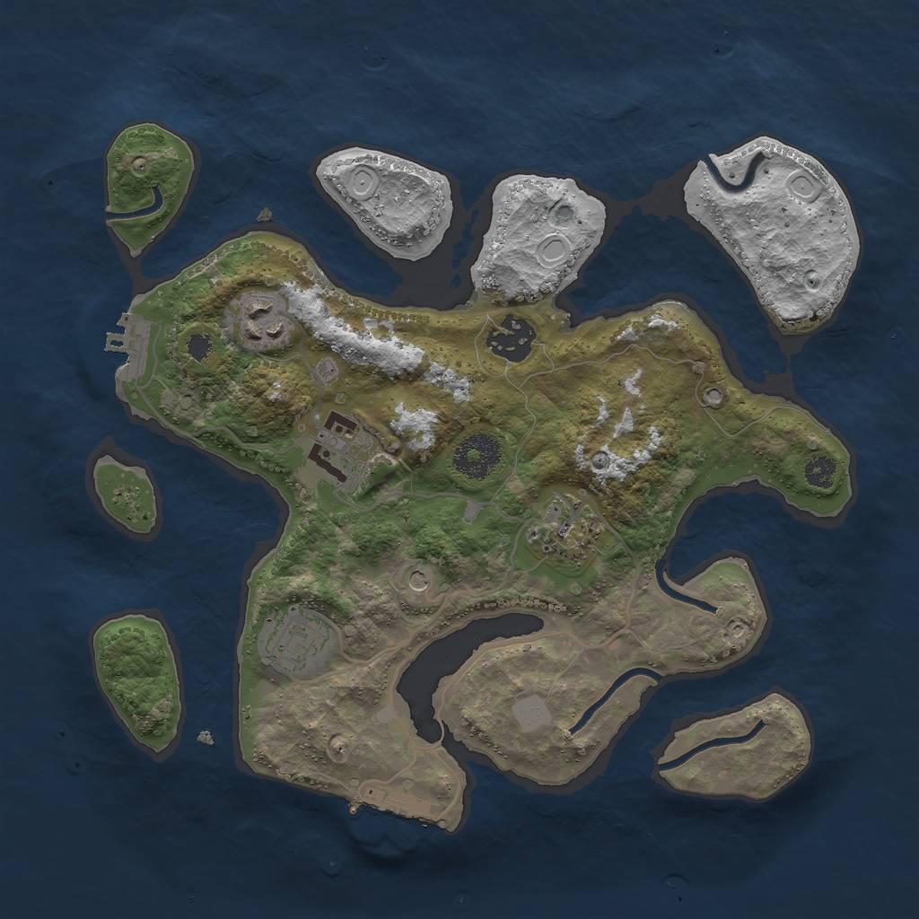 Rust Map: Procedural Map, Size: 3000, Seed: 1404890974, 13 Monuments