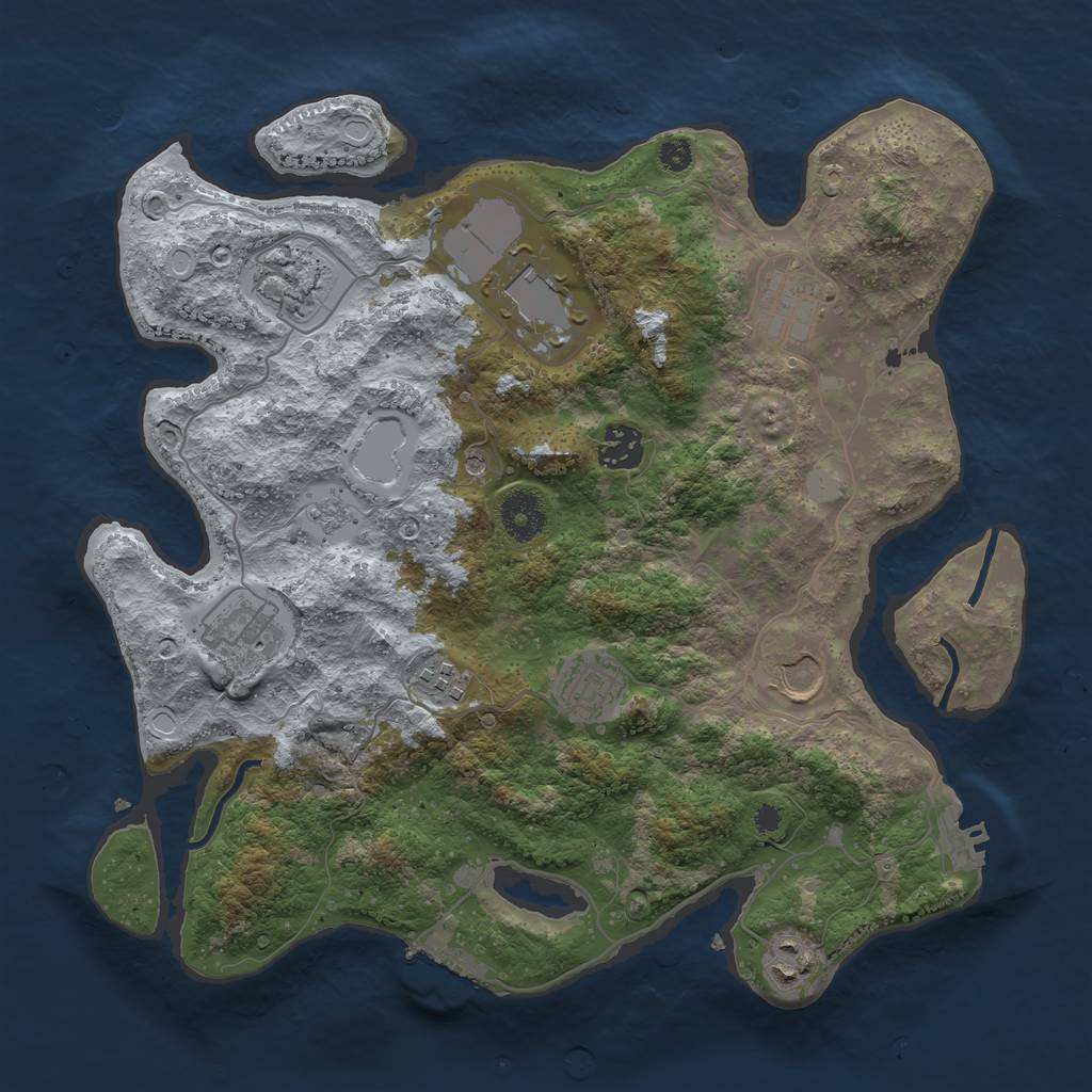 Rust Map: Procedural Map, Size: 3500, Seed: 848937216, 16 Monuments