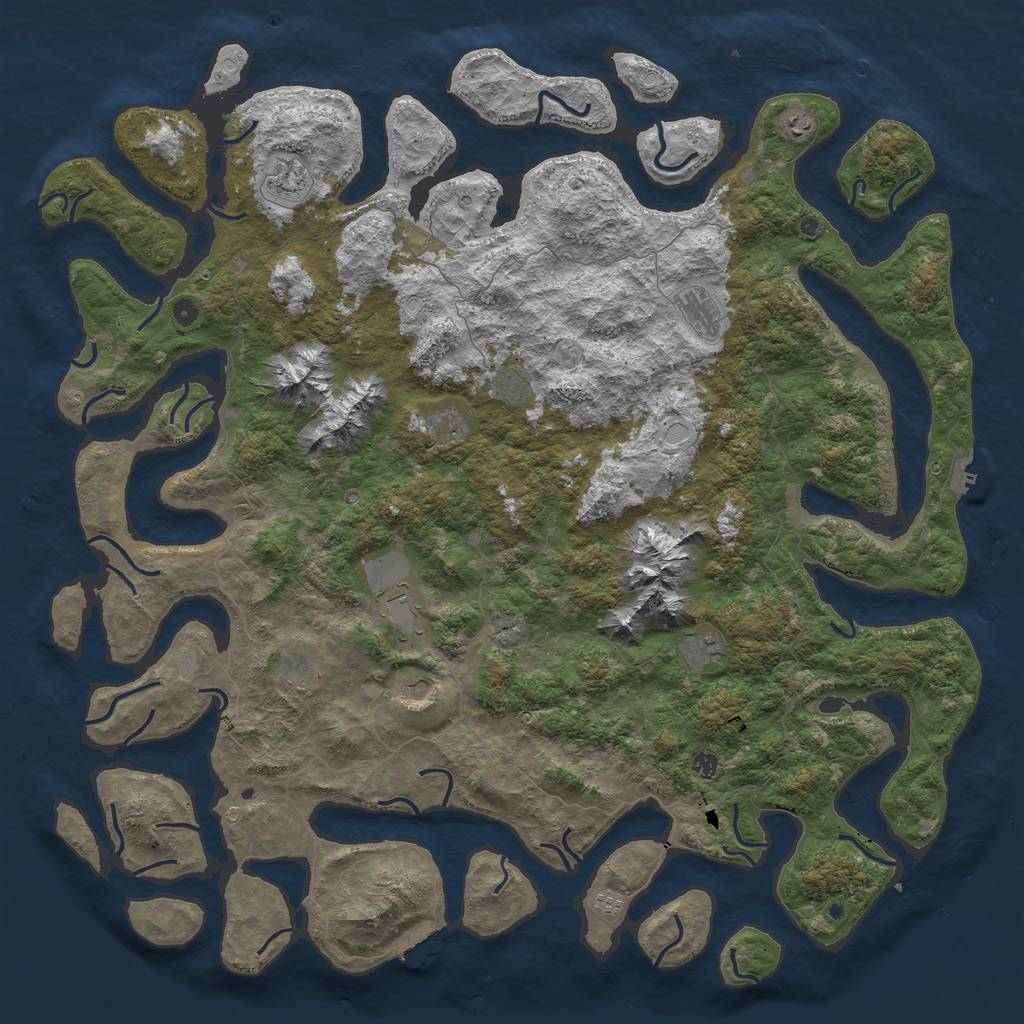 Rust Map: Procedural Map, Size: 6000, Seed: 1558434353, 19 Monuments