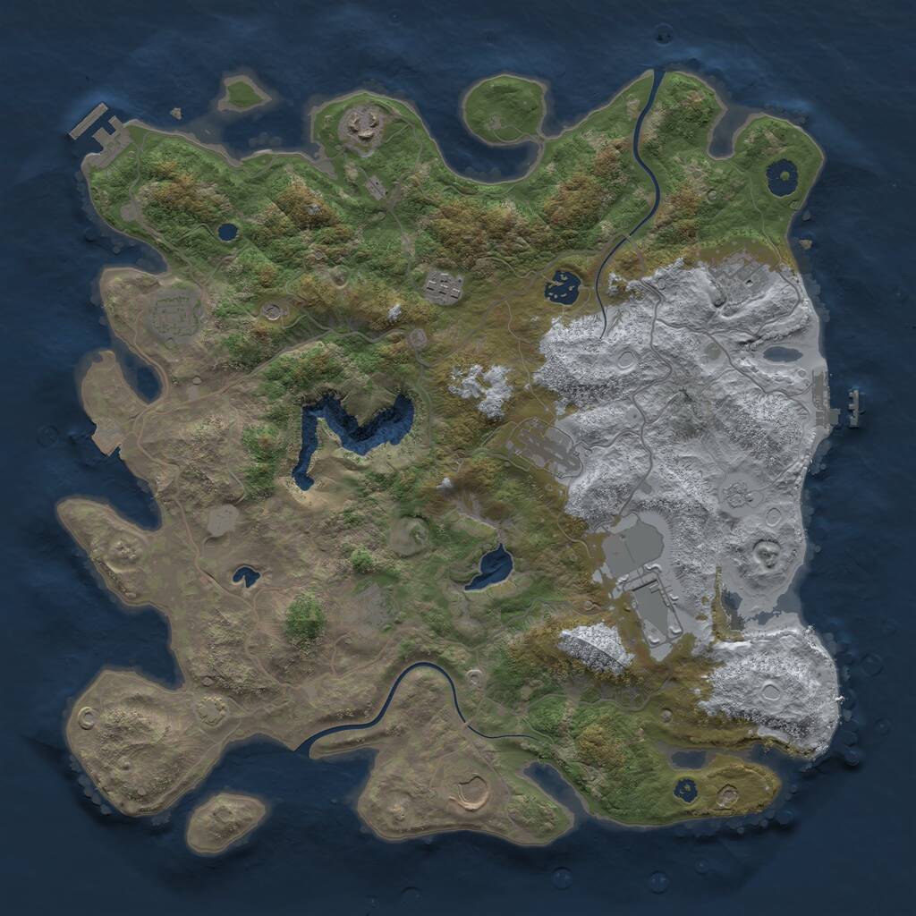 Rust Map: Procedural Map, Size: 4000, Seed: 886661160, 15 Monuments