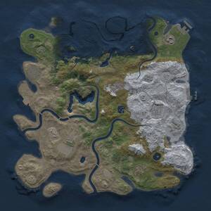 Thumbnail Rust Map: Procedural Map, Size: 4000, Seed: 886661160, 14 Monuments